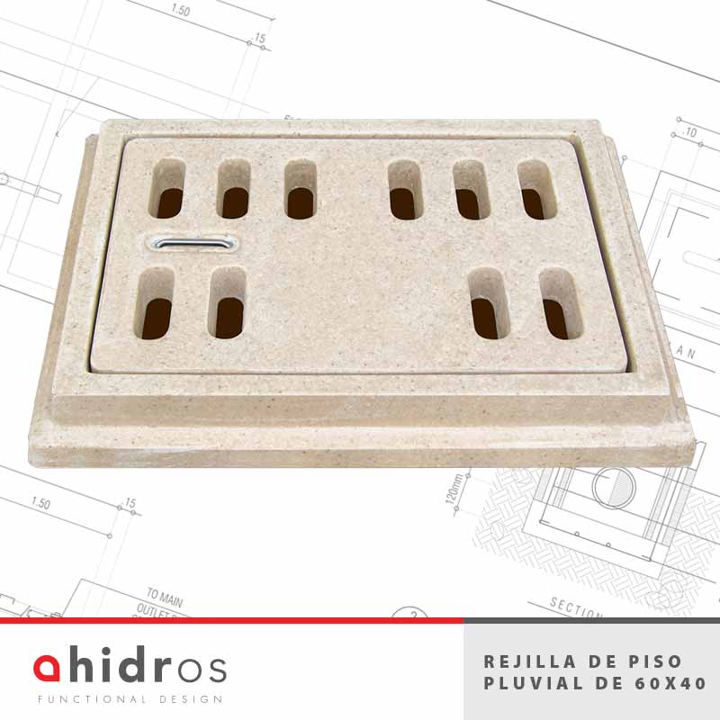 Rejilla de Piso Pluvial de 60X40 AL08